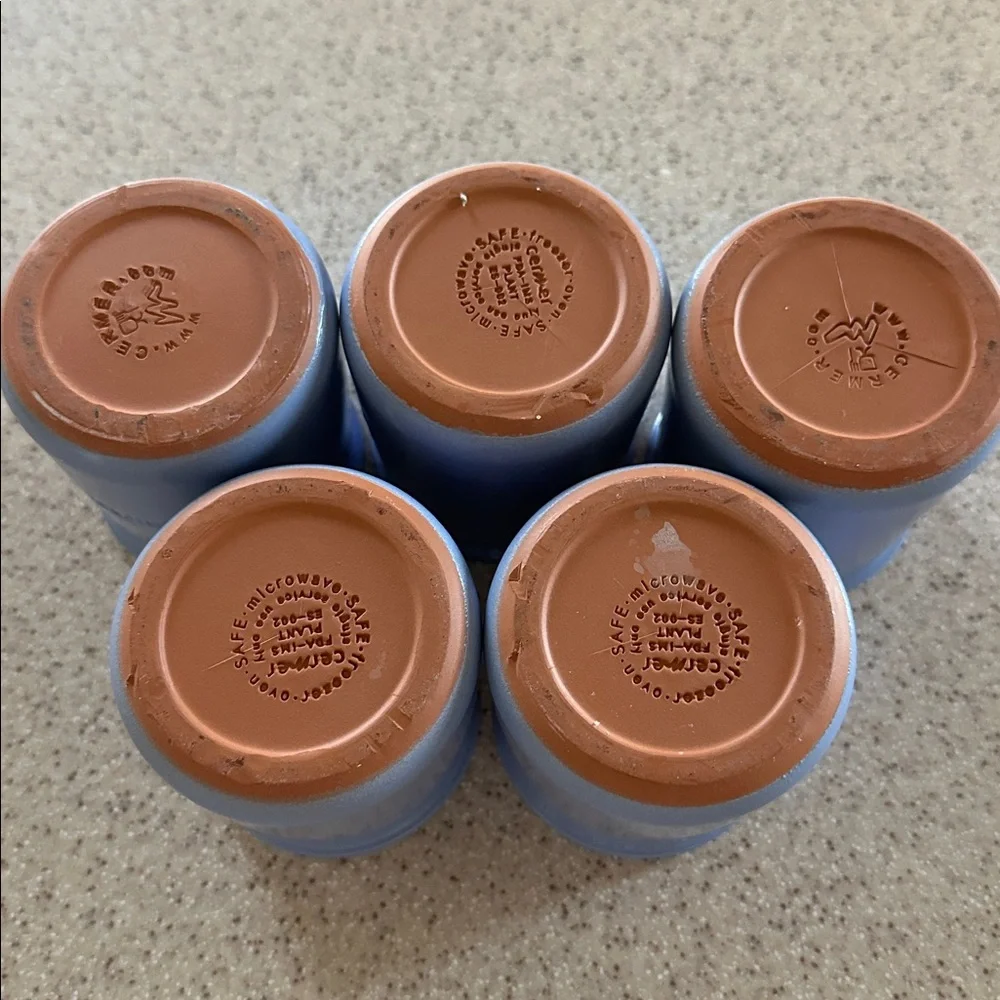 La Fermière' Small Lavender Ceramic Pots - Lot of 5 from France & U.S.